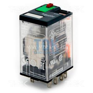 Реле электромеханическое: контакты 3CO 10A AgNi, катушка 24V AC, кнопка тест