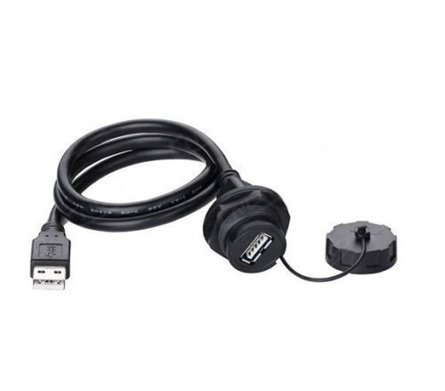 USB 2.0 вилка + розетка (кабель 1м), IP67