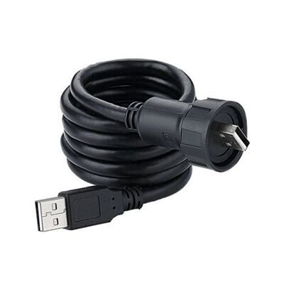 USB2.0 вилка на кабель (кабель 1м.) IP67