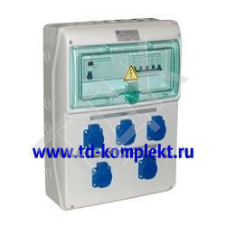 Щит 40А навесной IP44, с розетками 5 шт.х220 В, 16 А