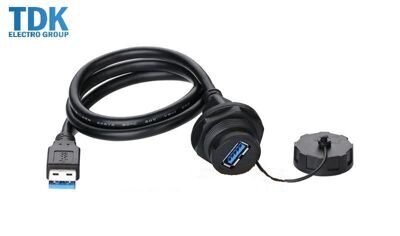USB 3.0 вилка + розетка (кабель 1м.) IP67