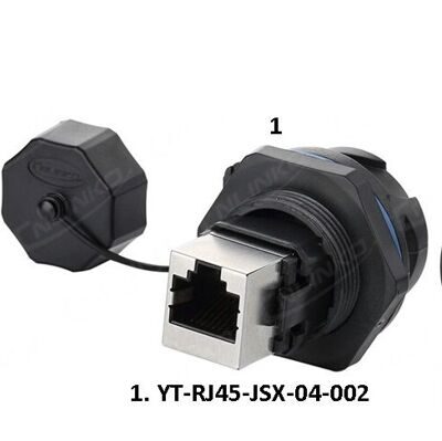 Разъем RJ45-01 гнездовая розетка (прямой двойной порт) IP65
