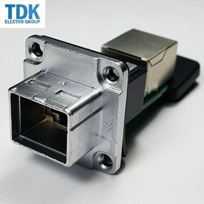 RJ45-10 гнездовая розетка ( двойной мет. порт)