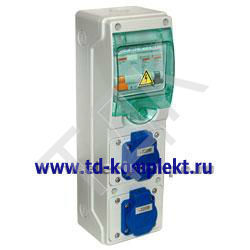 Щит навесной 32А IP44, с розетками 2шт.х220В-16А